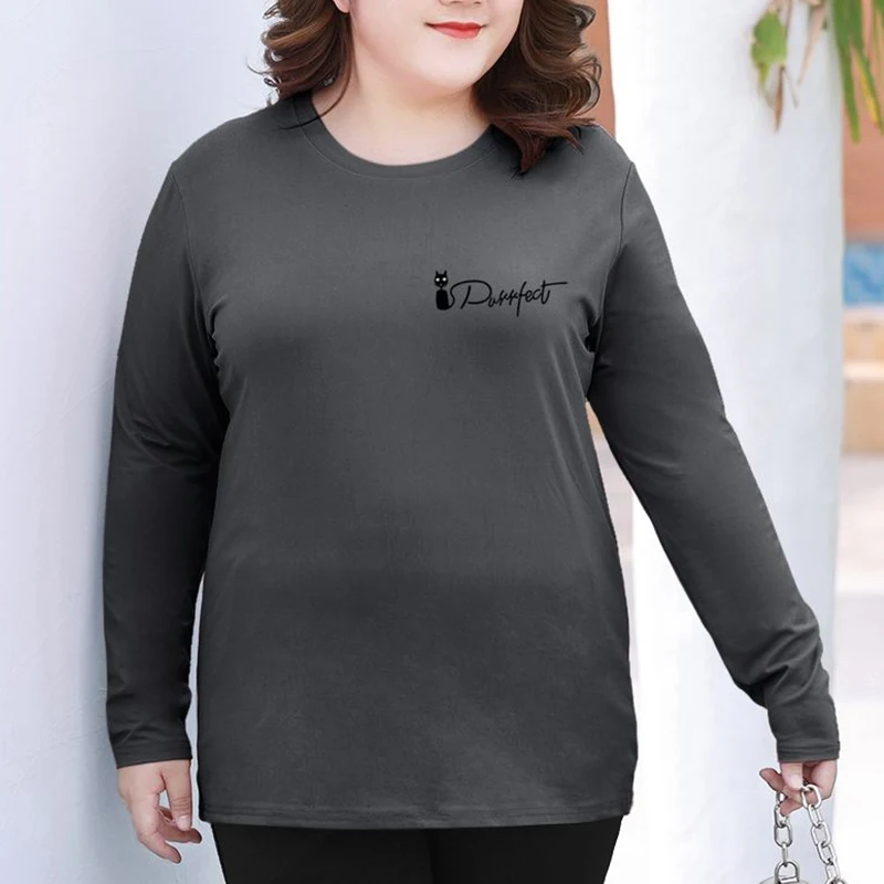 Outono inverno moda casual coreano plus size camiseta feminina simples impressão sólida oversized feminino pulôver solto chique senhora topos