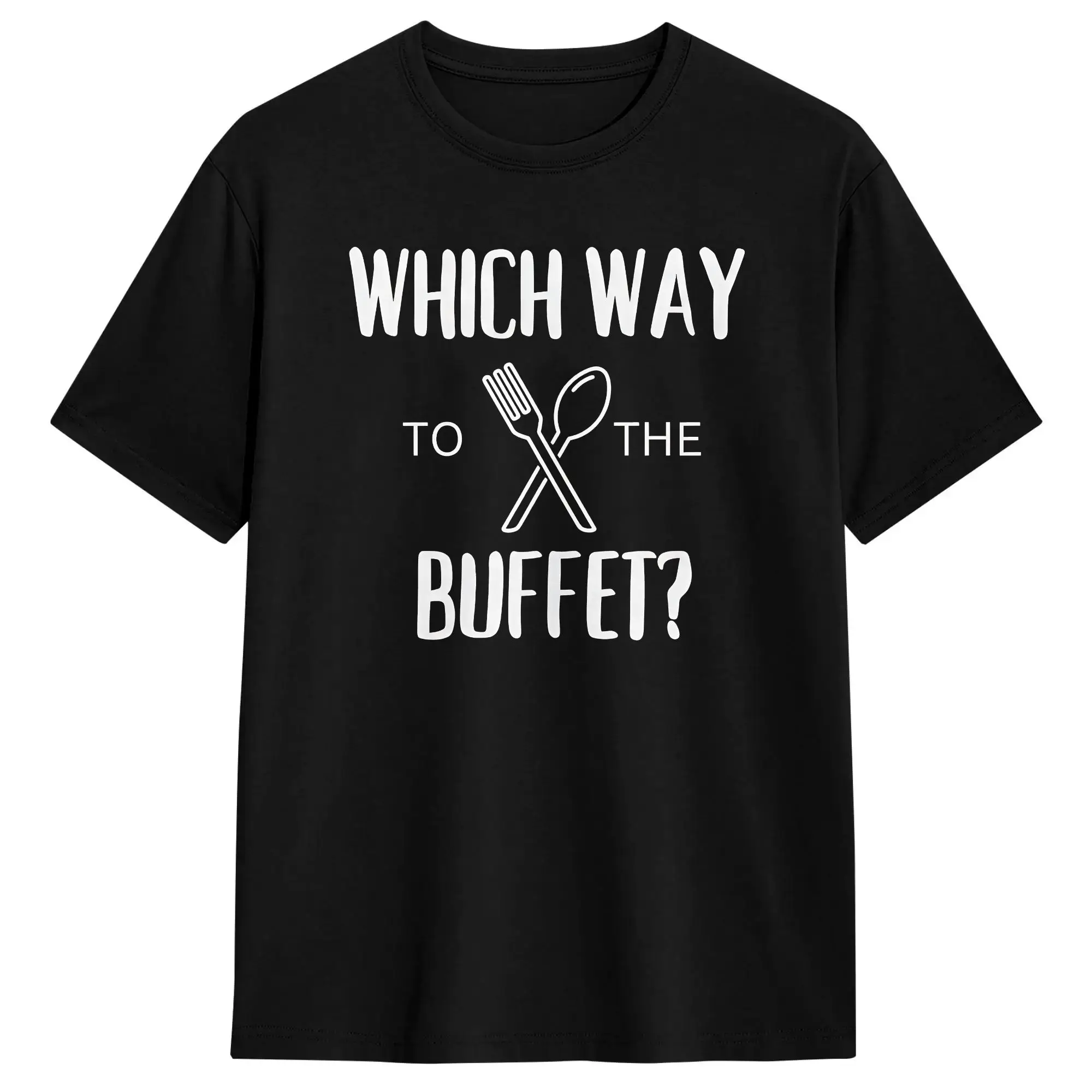 Streetwear T Shirt Which Way to The Buffet Cruise 100% Cotton T-Shirts  Hipster Tee Shirt for Men Summer Aesthetic Print Tees