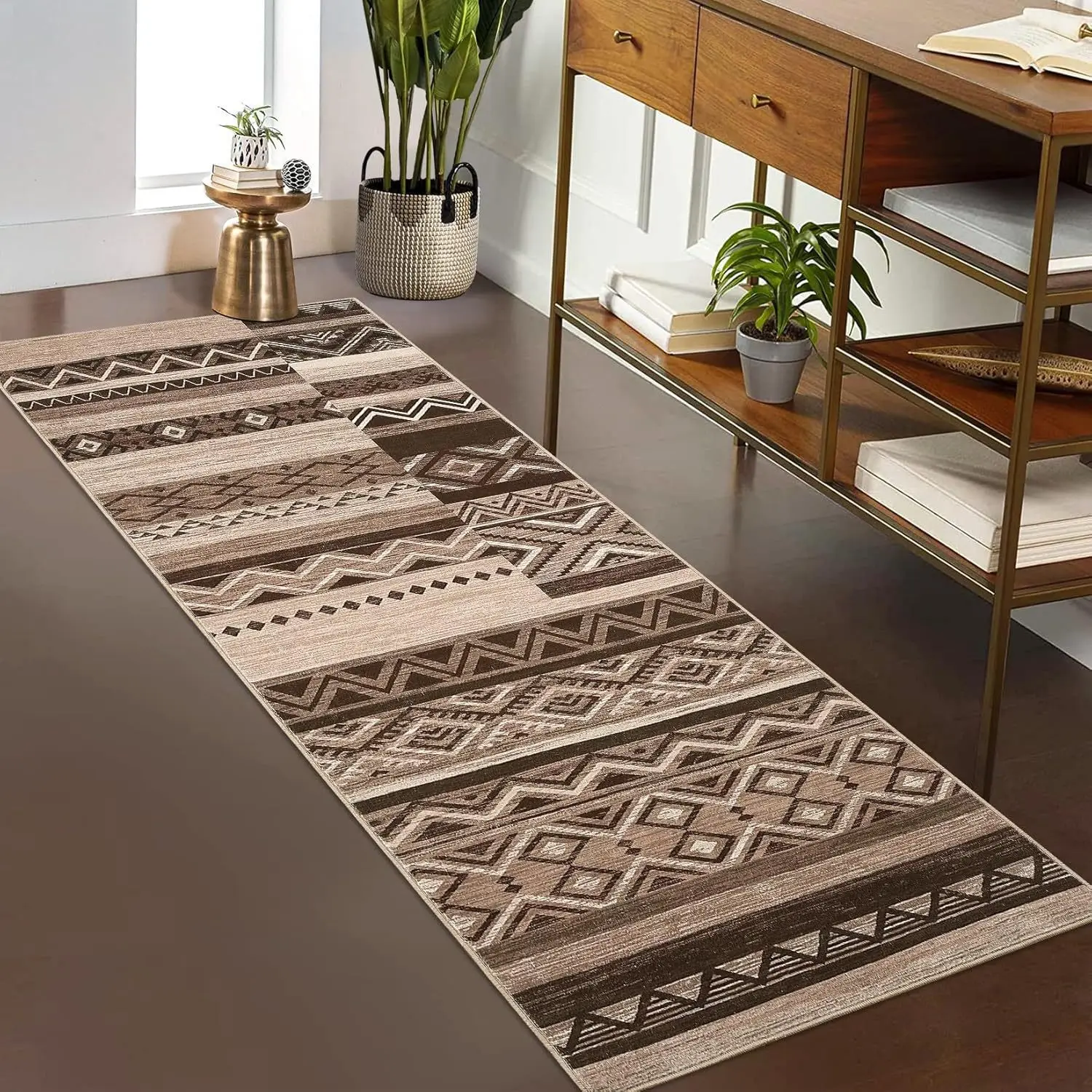 VIKAMA Vintage American-Style Doormat Non-Slip and Durable Entrance Hallway Doormat Corridor and Hallway Rug Home Decor