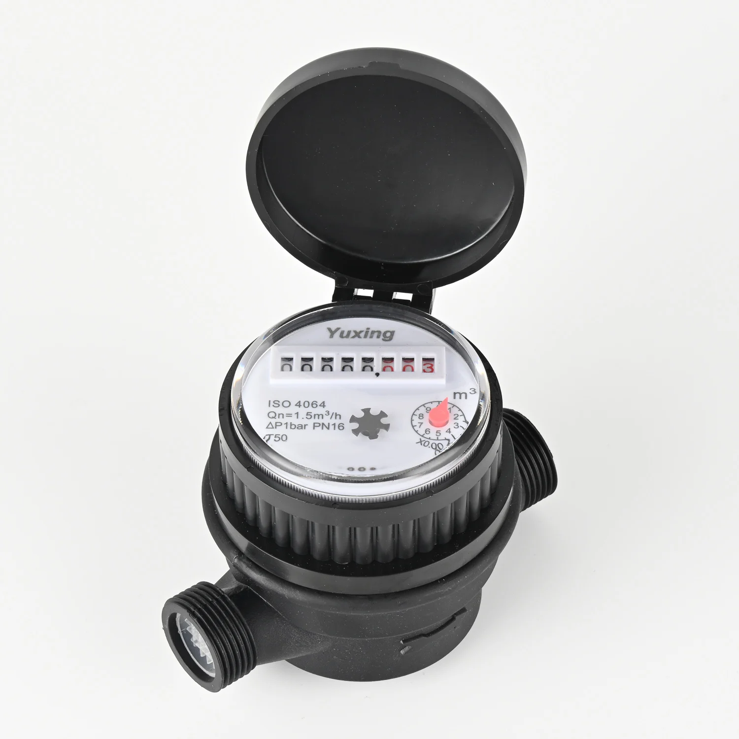 DN15 single spray plastic water meter length 110mm