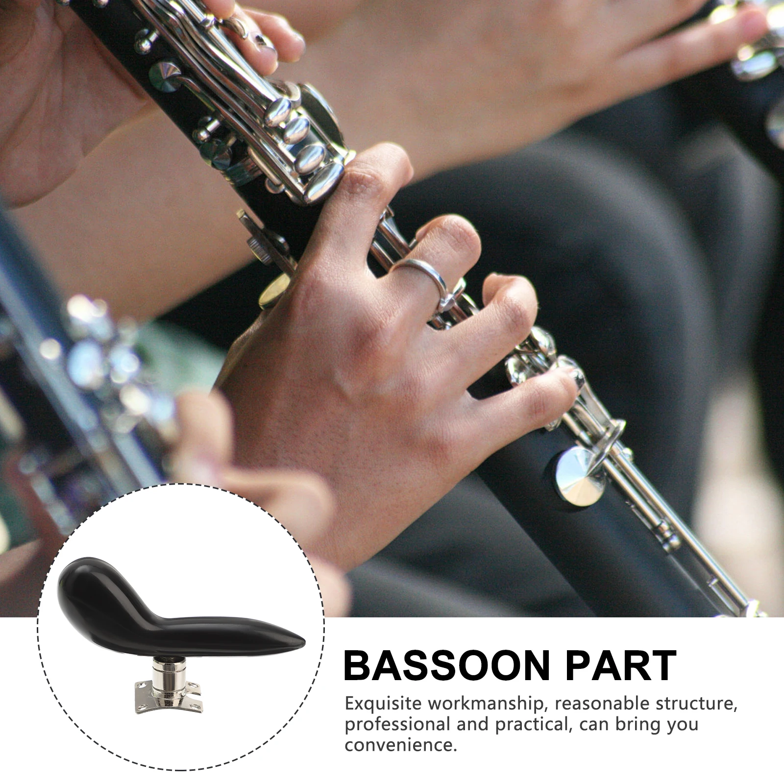 

Handle Base Set Bass Thumb Rest Finger Wrist for Bassoon Support Stand Stem Plating