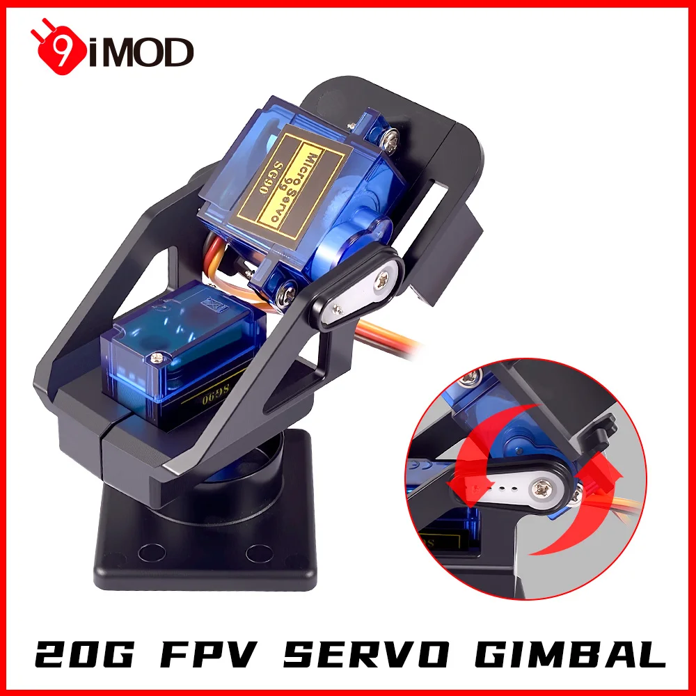 9IMOD Mini Camera Platform 20G FPV Gimbal Anti-Vibration Camera Mount Dual Axis Servo Gimbal For 28x28mm Camera For FPV Aircraft gallery 1