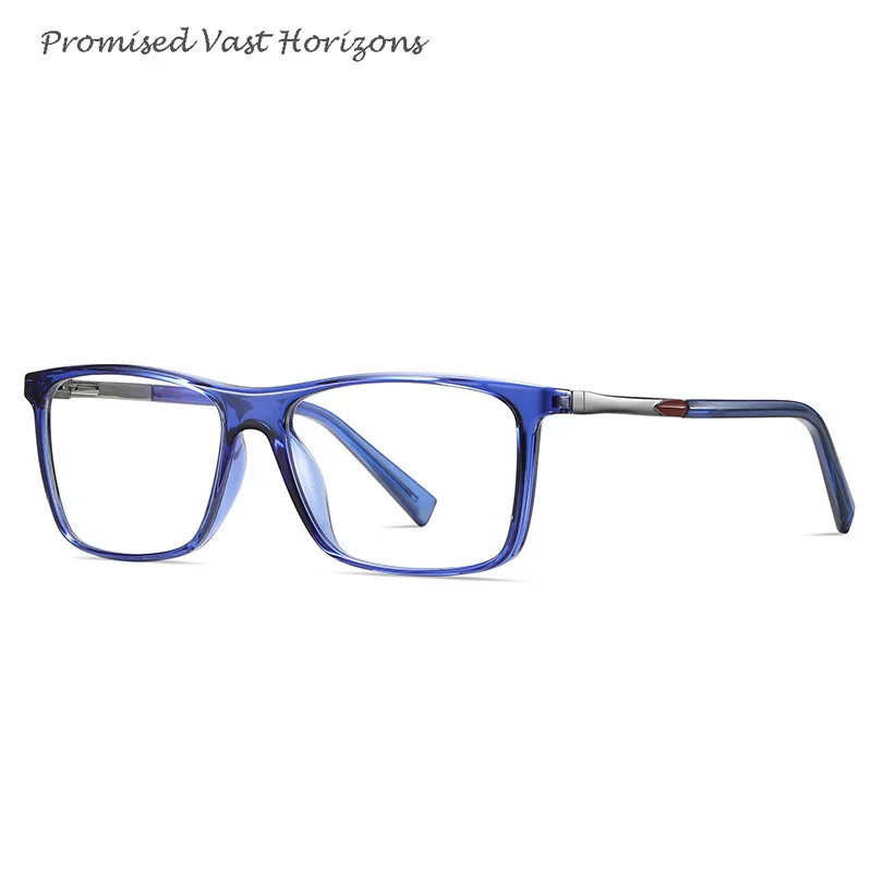 Adulte unisexe Gentleman Business TR90 Transparent classique printemps jambe bleu lumière bloquant lunettes optique-lunetterie cadre Plano lentille