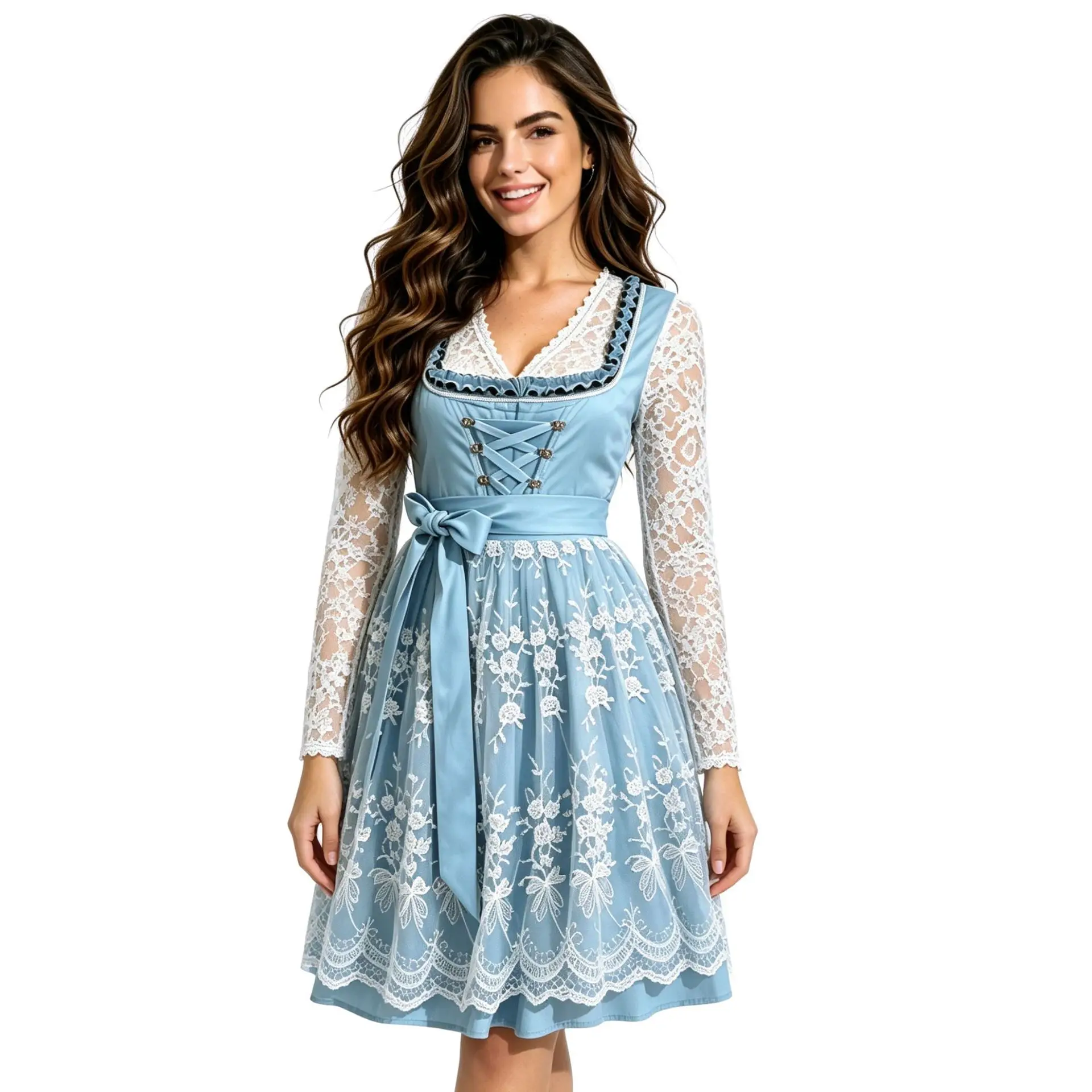 Adult Women Traditional Cosplay Costume Beer Festival Maid Tops with Dress Set Carnival Theme Party Role Playing Outfits - view 5