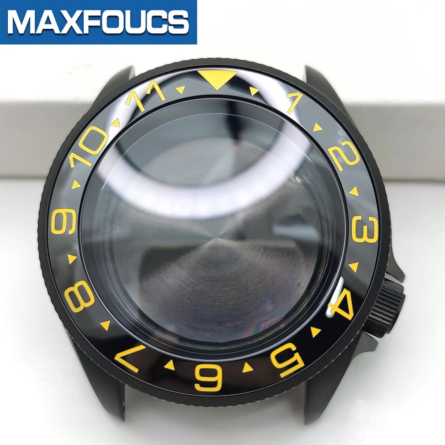 Gerändeltes, mattschwarzes Uhrengehäuse für SKX SKX007 NH35 NH36 4R36 NH34 4-Uhr-Position MOD Stahl Uhrengehäuse Teile Saphirkronen Custom – Detail 20