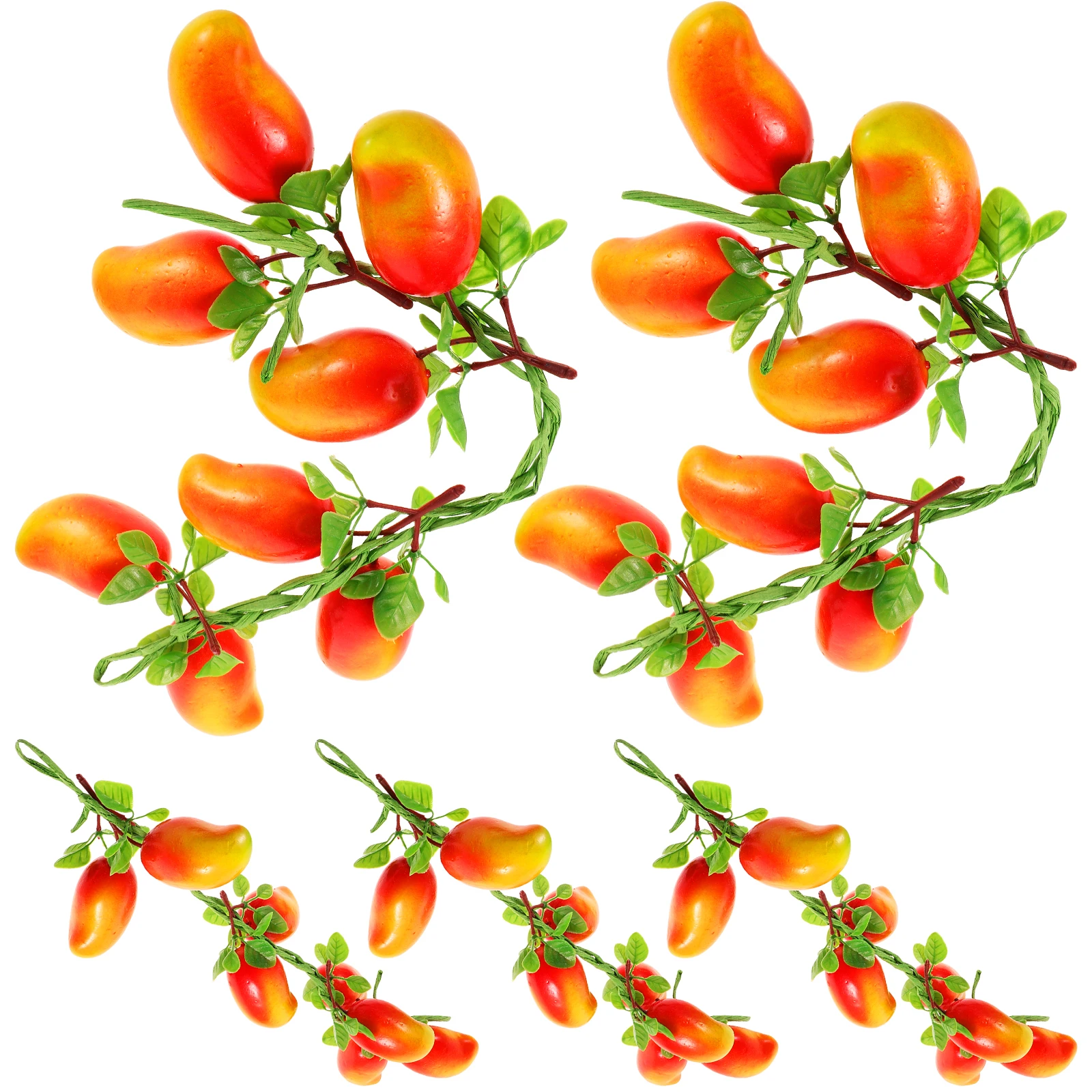 

5pcs Faux Lifelike Fake Fruit Vine Artificial Hanging String For Home Kitchen Decoration Easy Clean Foam