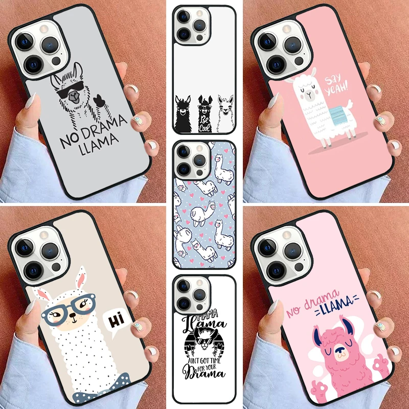 No Drama Prob Llama Phone Case For iPhone 11 12 13 14 15 16 Pro Max Mini Cover For iPhone Max 5 6 7 8 Plus Coque Shell