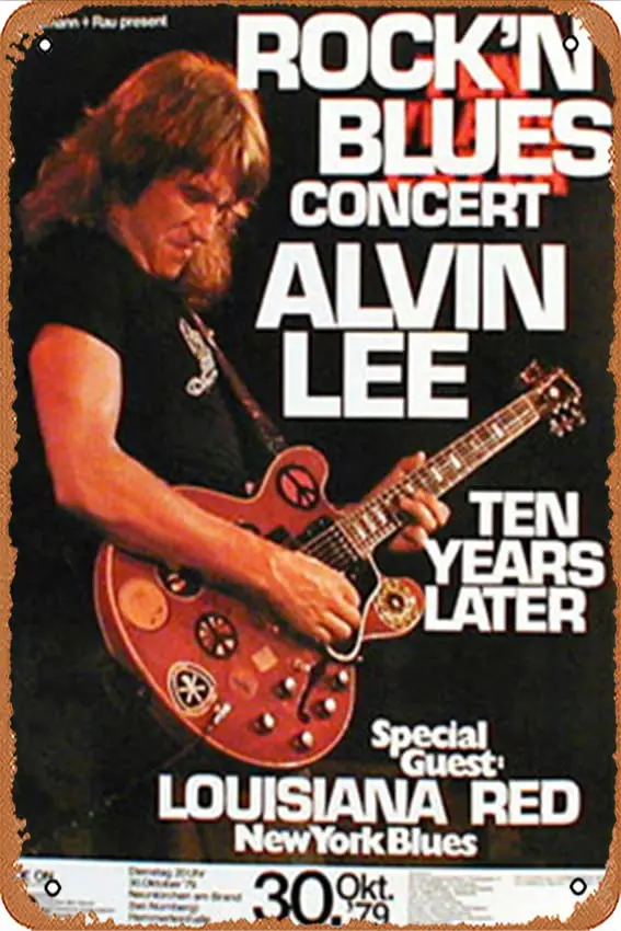 Lee, Alvin (Ten Years After) concert poster Poster Retro Metal Tin Sign Vintage Sign for Home Coffee Wall Decor 8x12inch