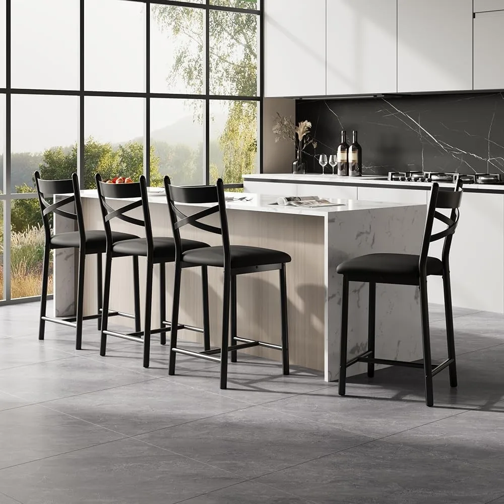 Black Metal Counter Stools 3