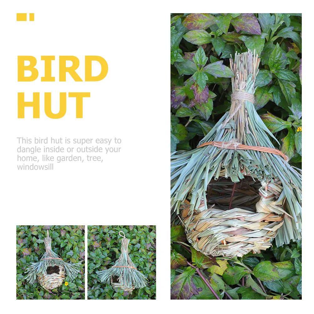 

Bird's Nest Decorations Hanging Mini Hangable Handmade Rattan Delicate House Suspending Parrot Grass