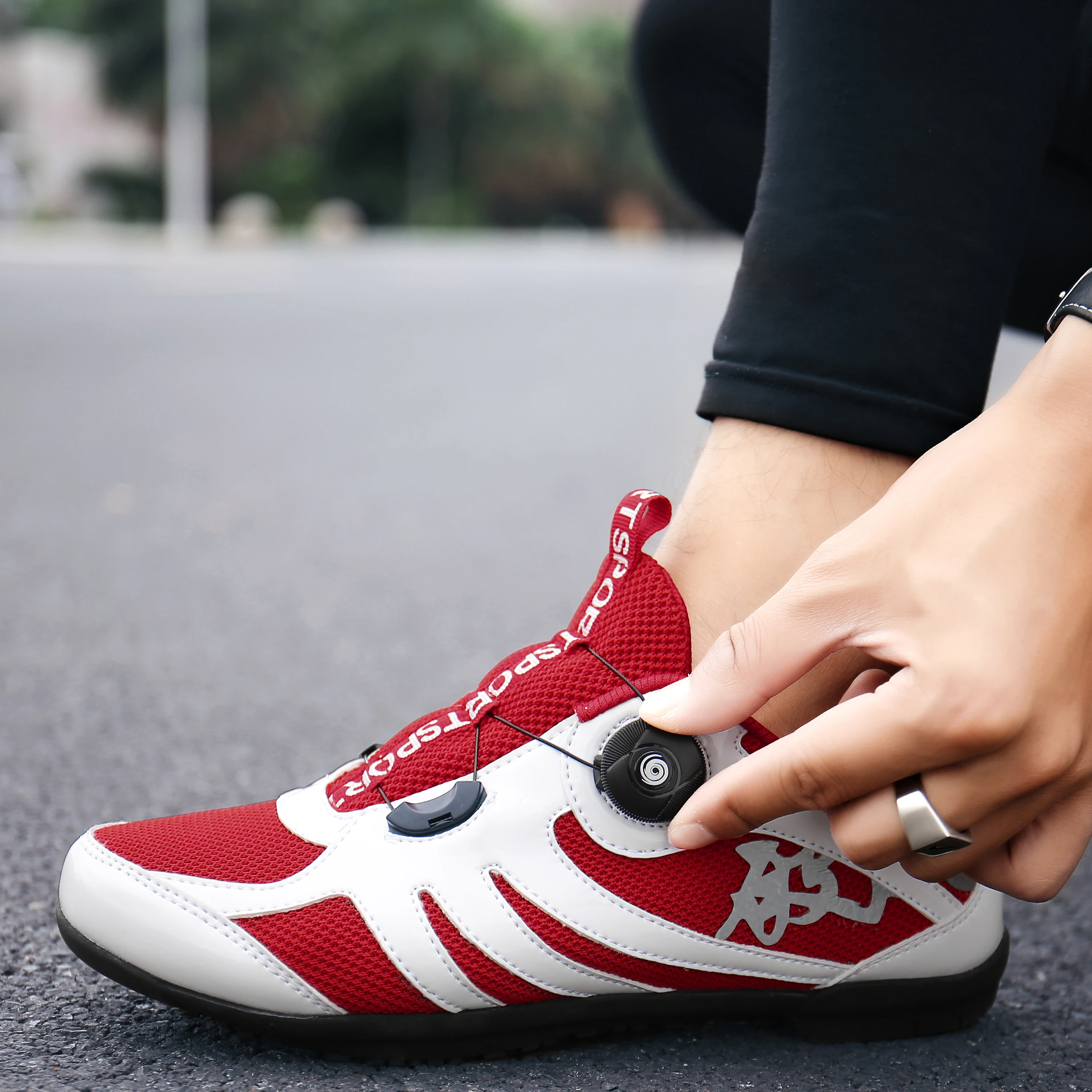 New Cycling Sneaker Mesh Breathable for Men Road Bike Shoes Rubber Flat Racing Speed Trail Mountain Bicycle Footwear Pedal Sport