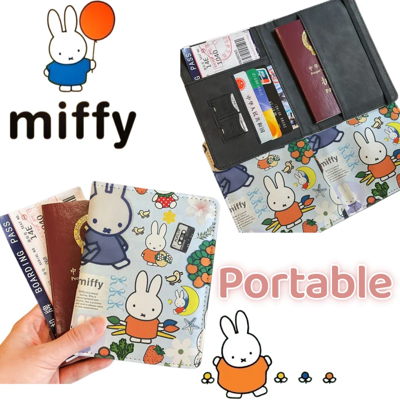 

Miffy Creative ID Holder Protective Case withCute Cartoon Rabbit Print Girlish Style High Aesthetic Value Travel Storage Folder