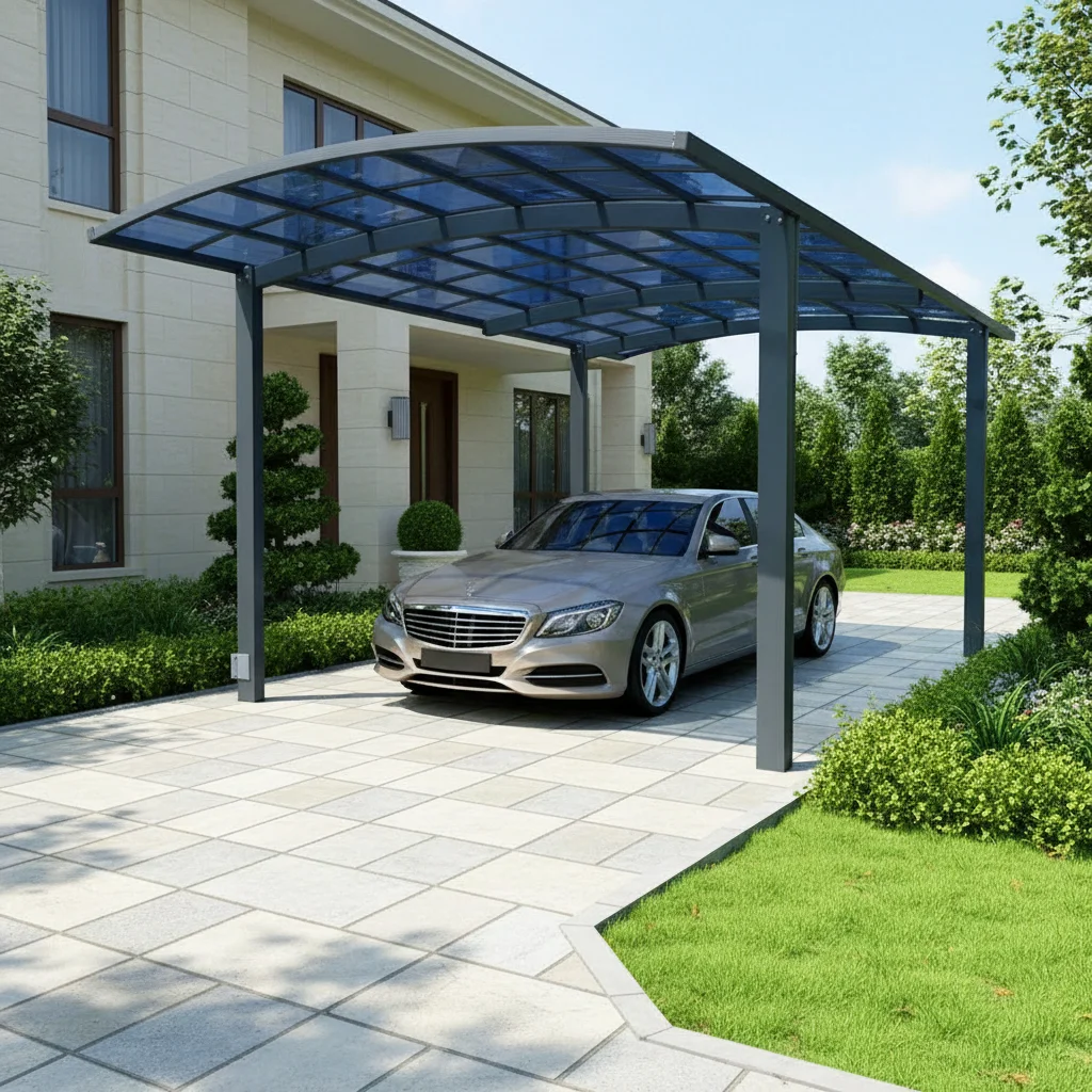 High Load Bearing Outdoor Aluminum Carport Waterproof Snowproof Weather Resistant Vehicle Shelter For Outdoor Parking Lot Use