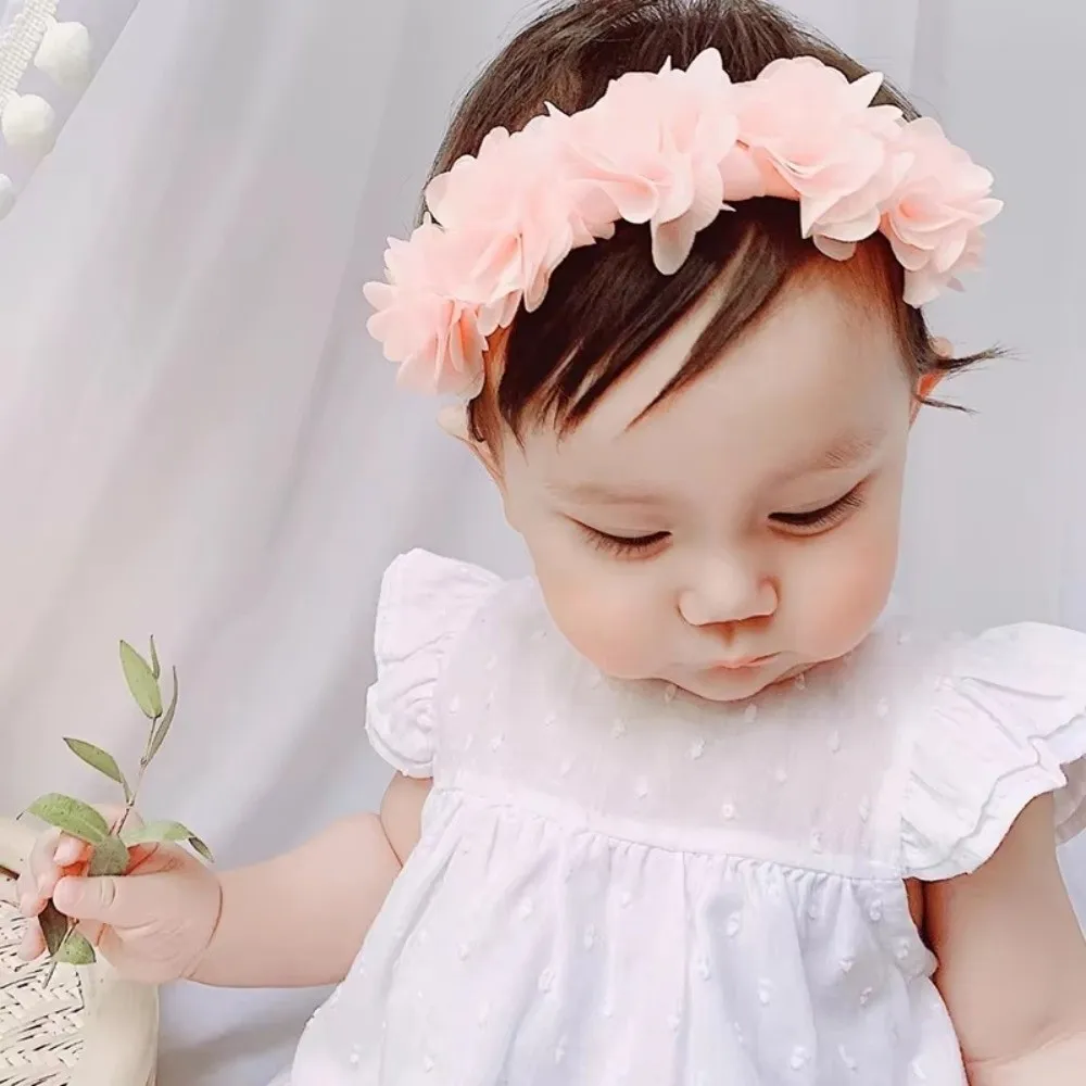 Soft Chiffon Flower Headband Multi-Layers Turban Hair Band Hair Bandage Princess Hairband for Children Newborn Toddler