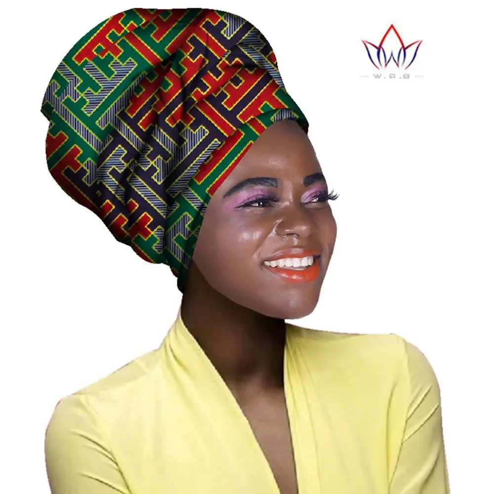 2023 Multi-color Headwear Headband Bazin Head Decorations Wrap Tie Scarf High Quality African Hair Head Scarf For Women AF005