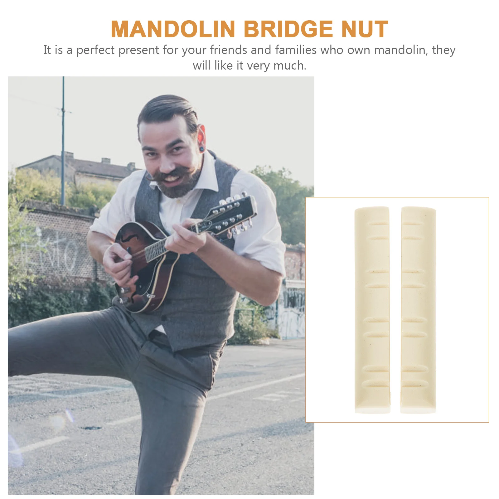 

2Pcs Mandolin Nut High Quality ABS Sturdy Lightweight Wear Resistant Replacement for Better Vibration and Sustain