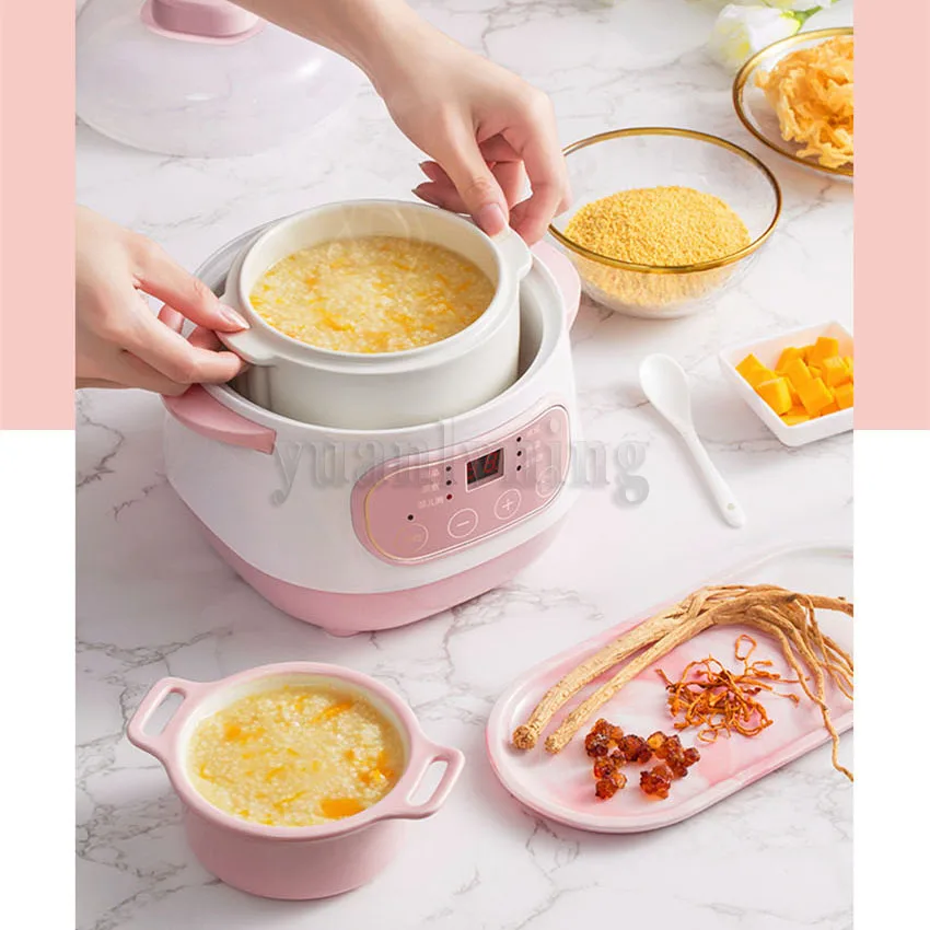 Automatic Electric Porridge Pot For Newborn Baby Kid Nutritious Cooking Electricity Ceramic Material Slow Stewing Cooker Pot