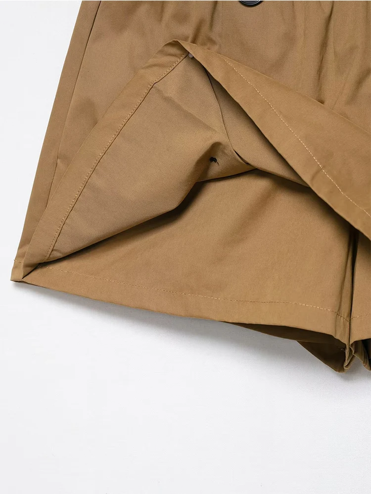 الخريف النساء تنورة السراويل عالية الخصر شيك مزدوجة الصدر الديكور تنورة صغيرة السراويل موضة 2025 جديد الترفيه سراويل للسيدات #6