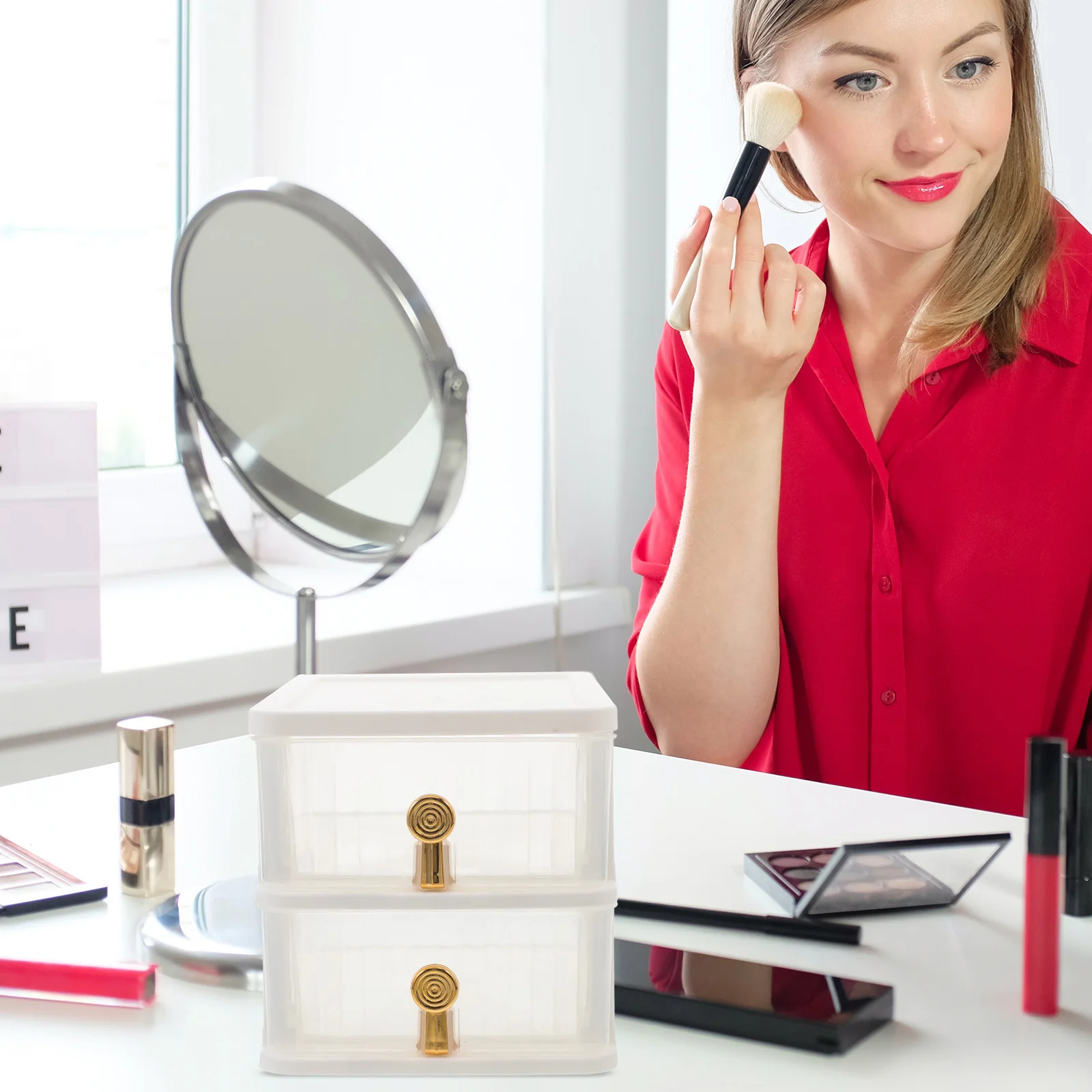 

Desk Drawer Box Clear Desktop Organizer Practical Storage Case for Office Room Classroom Small Space Desktop