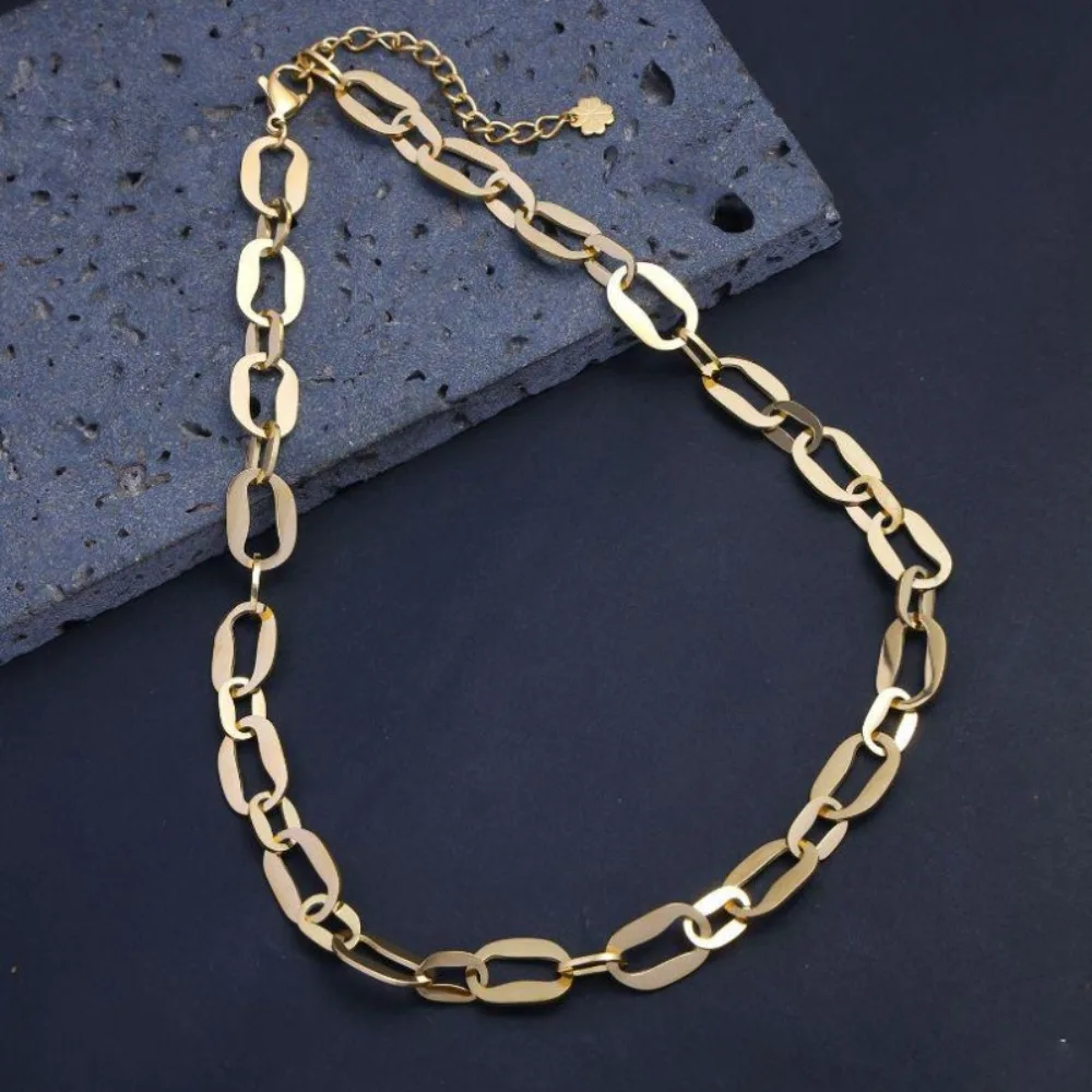 

Cool Hip Hop Cuban Paperclip Chain Bracelet Solid Titanium Steel Structure Unisex Ins Style Trendy Street Fashion Personality