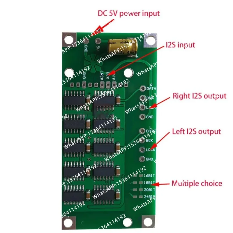 NOS DAC/I2S Format Decoder Shifter Board IIS I2S Data Conversion