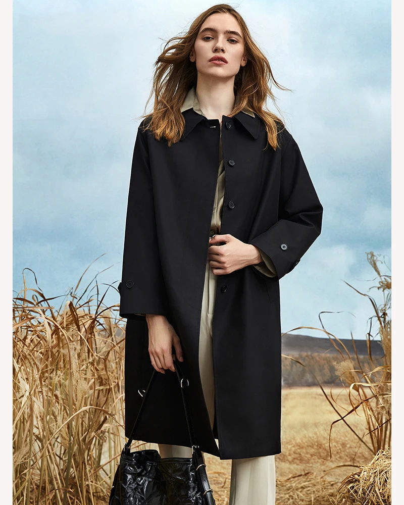 2023 Fashion Brand Trench Jackets Women Elegant Single Breasted Khaki Windbreaker Casual Street Wear Long Trench Coat