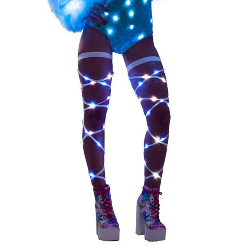 Nieuwe Dames Zomer Leg Wraps Persoonlijkheidsmode Geschikt Voor Meerdere Scenario 'S Led Up Light Up Leg Wraps