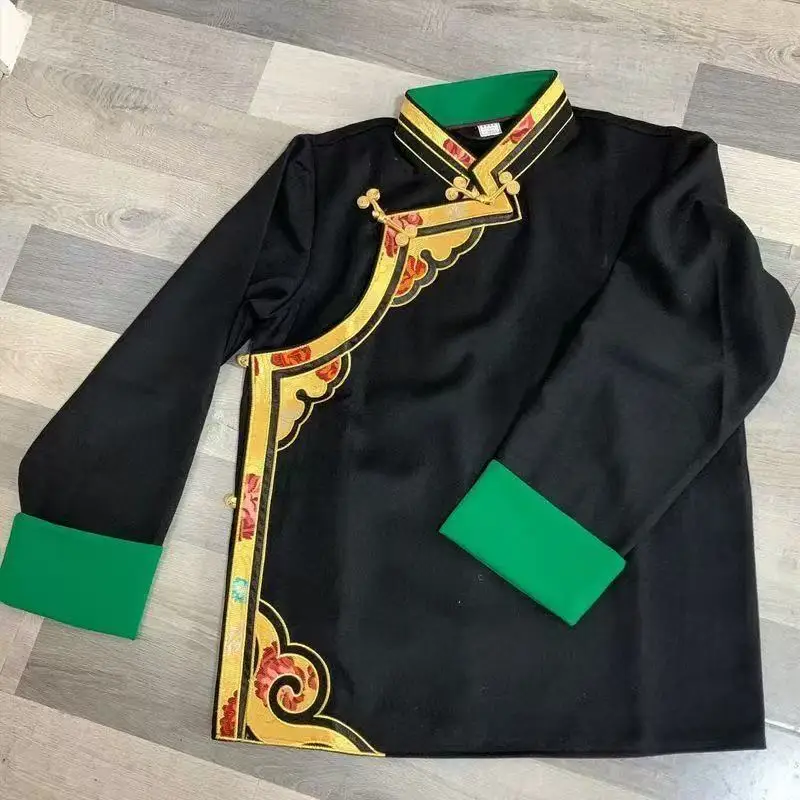 Men Women Tibetan Coat National Style Zang Long Sleeved Shirt Vintage Casual Fashion Spring Autumn Suits Plus Size Mandarin Tops