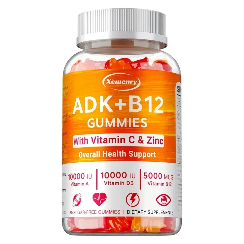 Vitamin D3+K2+B12 Gummies - Supports Bone and Muscle Health, Teeth and Skin, Joint Supplementation, Bone Regeneration