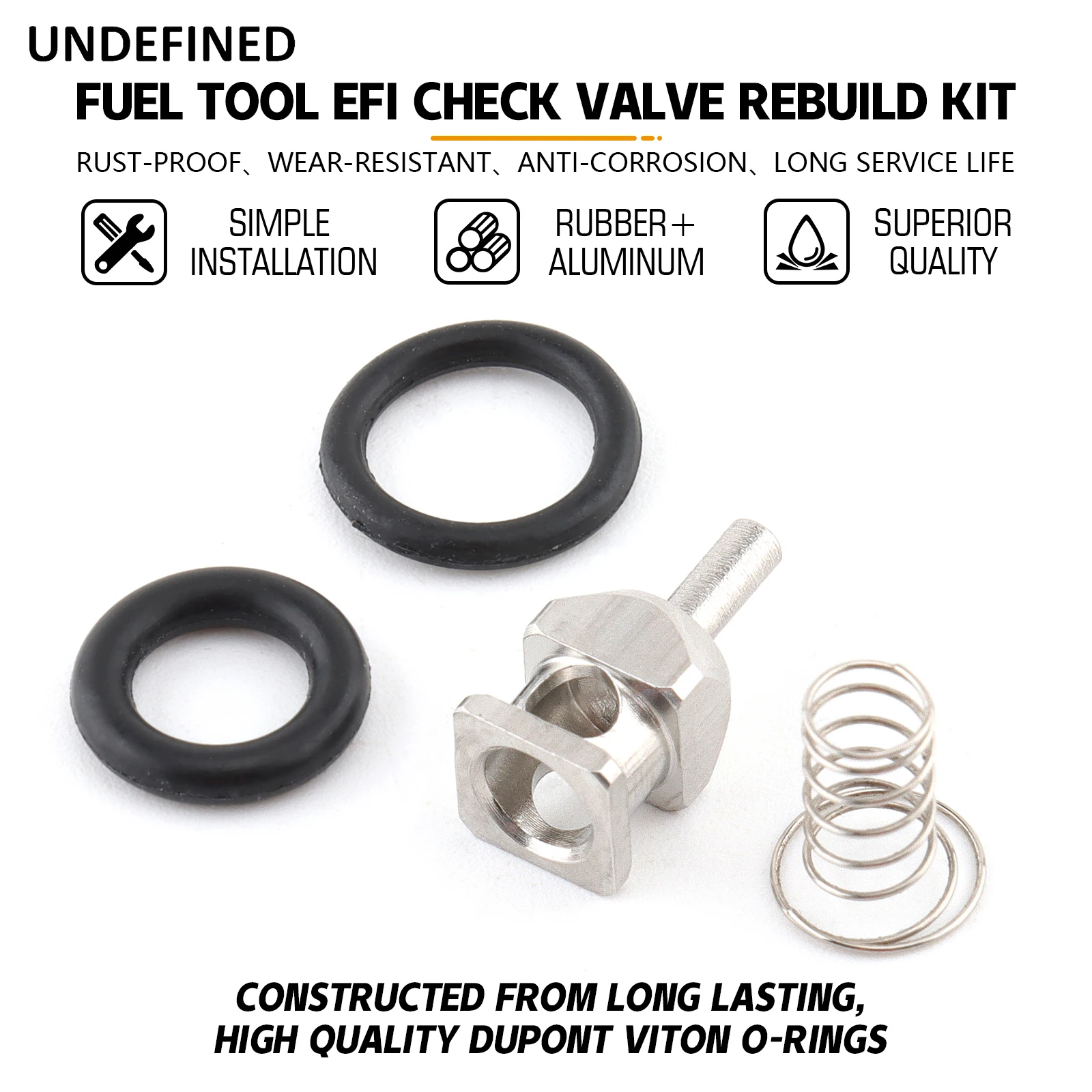 Fuel Check Valve Rebuild Kit MC-300 Fit for Harley Touring Road King Street Glide FLHT FLHR Dyna FLD 2001-Later O-rings Spring