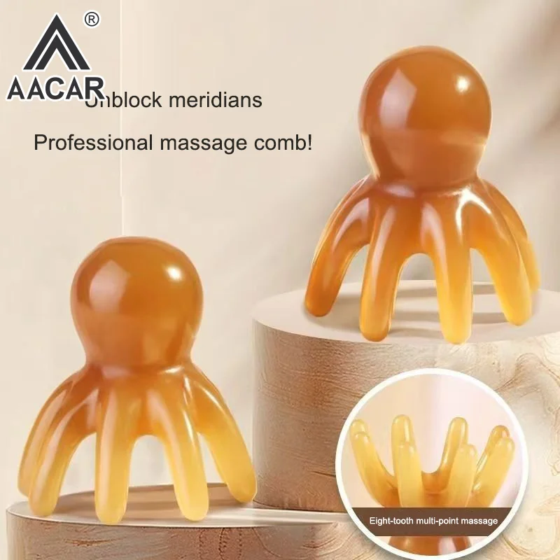 

ABS Octopus Comb With Magnet Head Massager Hair Care Meridian Scraping Scalp Massage Acupuncture SPA Gua Sha Health Massage Tool
