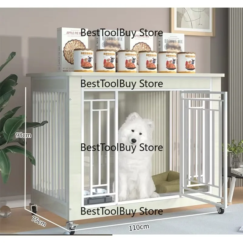 

Heavy Large Dogs Cage High Strength Steel Wood Easy to Install Dog Crate Pet Dog Kennel