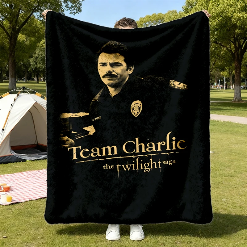 Team Charlie Twilight Saga Comfort Flannel Blanket, Book Lover Gift Flannel Throw