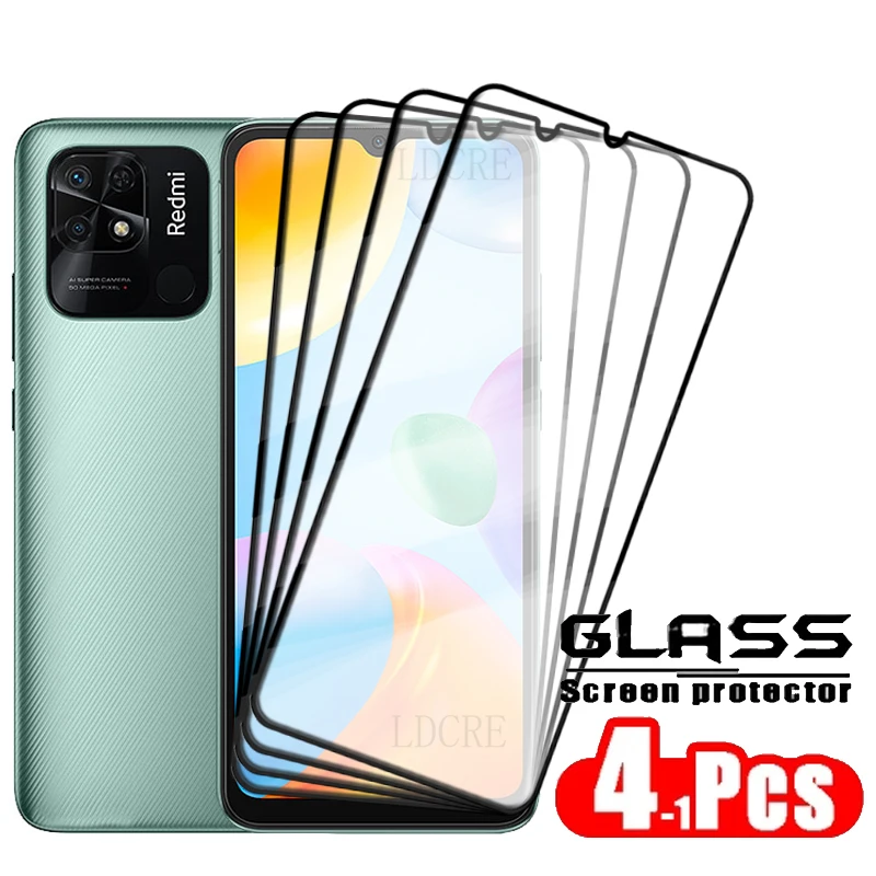 

4Pcs For Xiaomi Redmi 10C Glass Redmi 10C Tempered Glass Protective Film Full Cover Glue 9H HD Screen Protector Redmi 10C Glass