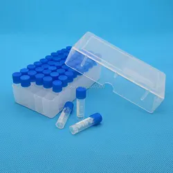 50 pieces plastic 1.8ml freezing tube + one piece 50 vents plastic Freezing tube storage box for experiment