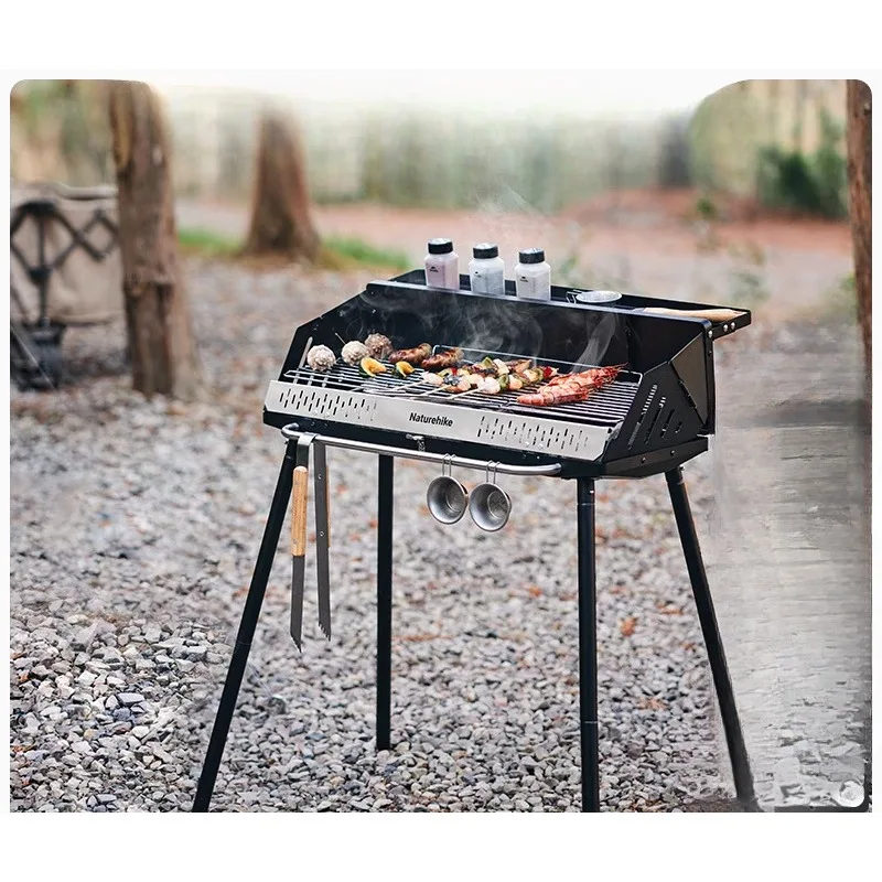 

Vertical BBQ Household BBQ Grill Outdoor Portable Folding Charcoal Grill Charcoal Fire Skewers