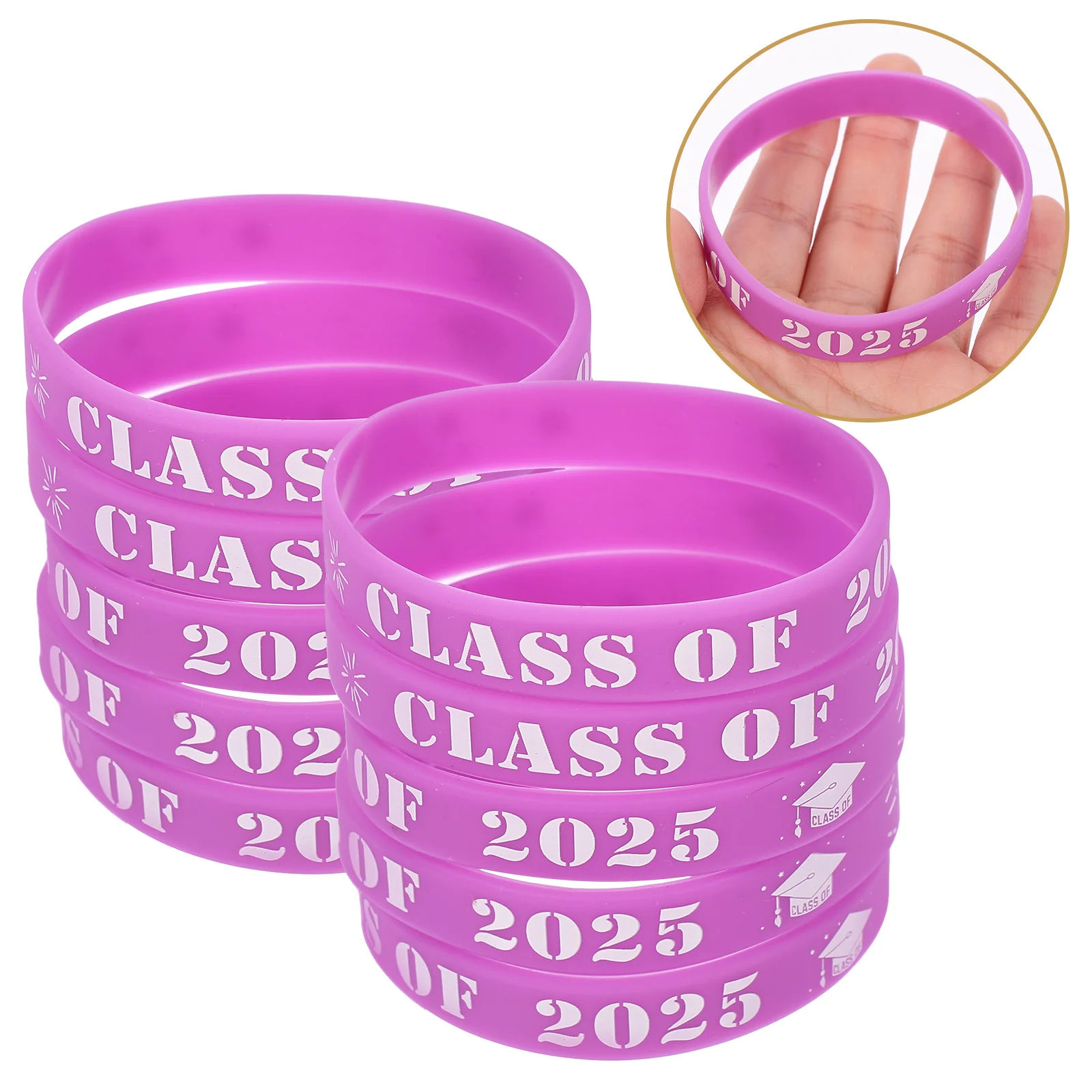 25 peças pulseiras para festa de formatura pulseira decorativa temática de silicone joias portáteis para eventos