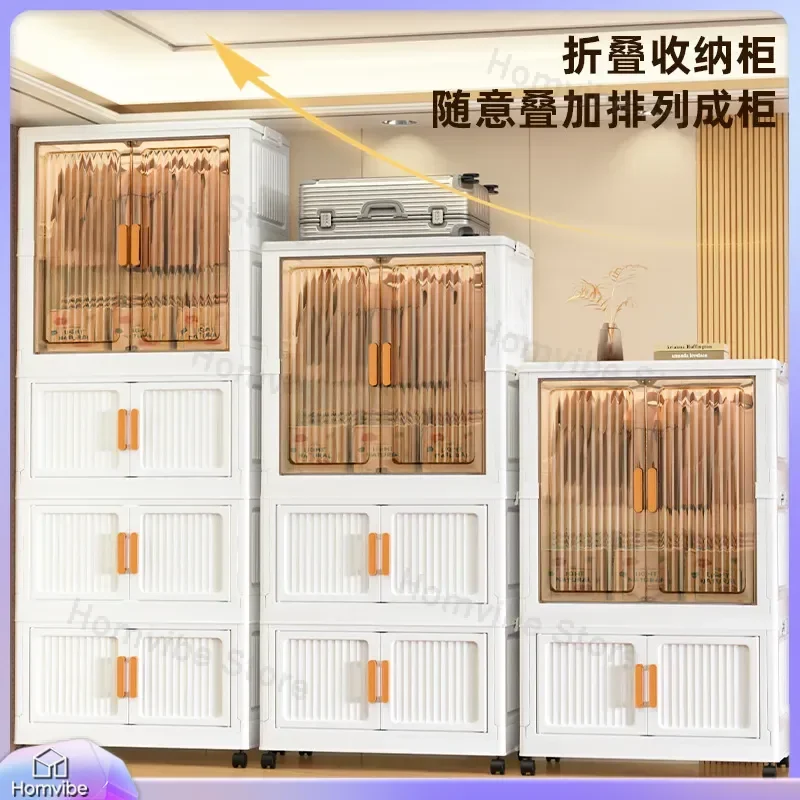 Foldable Wardrobe Closet No Assembly Required Large Capacity Clothes Storage Cabinet Simple Multi Layer Organizer for Bedroom