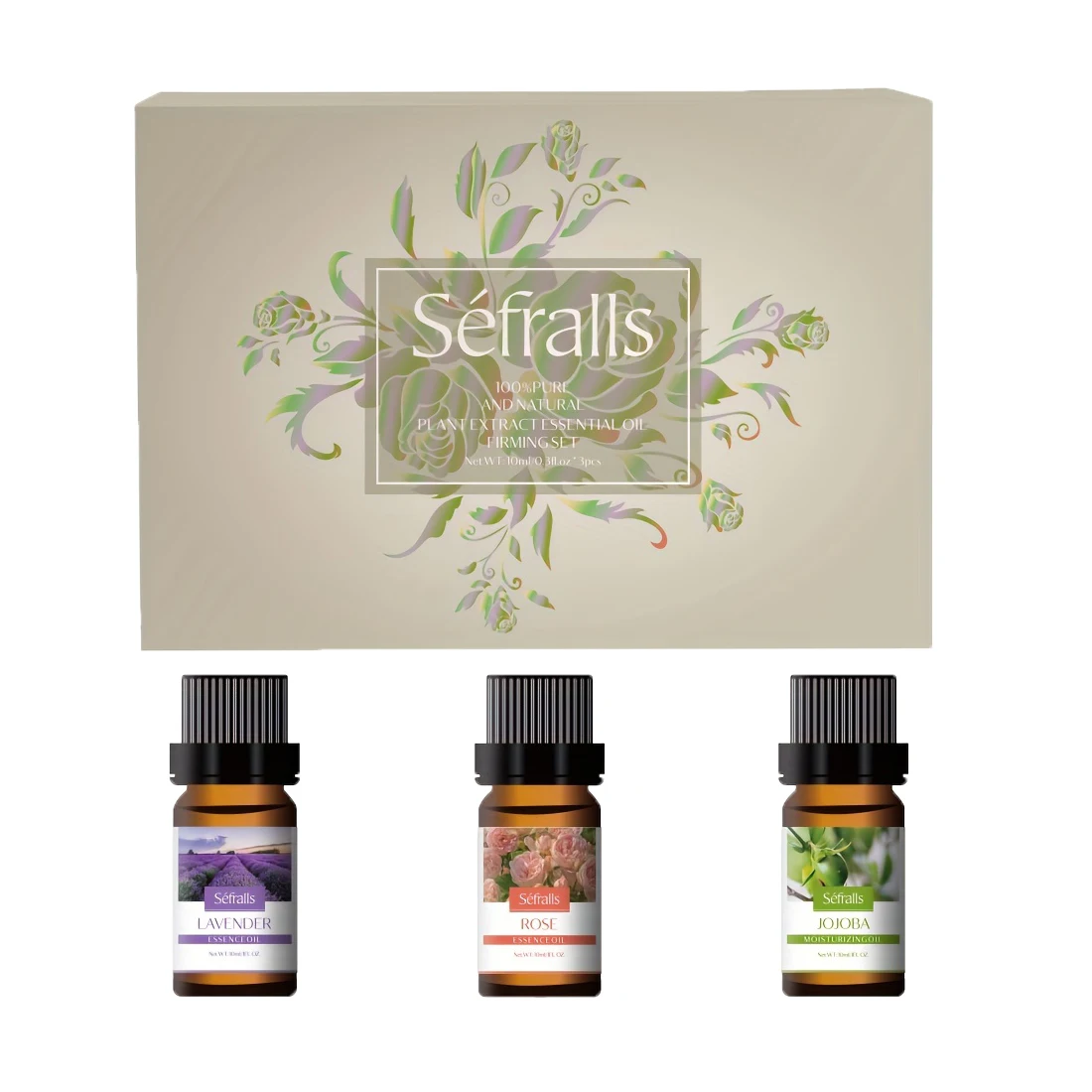 Séfralls Plant Natural Firming And Moisturizing Facial Essence Oil Set 10ml * 3pcs/set Natural Essential Oils Kit-Perfect for Di