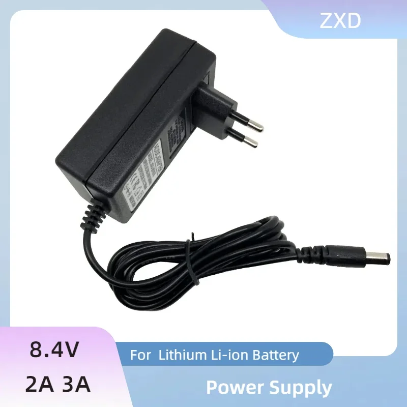 8.4V 2A 3A Lithium Battery Charger US EU UK AU Power Adapter for 2S 3S 4S 18650 Rechargeable Li-ion Battery Charger