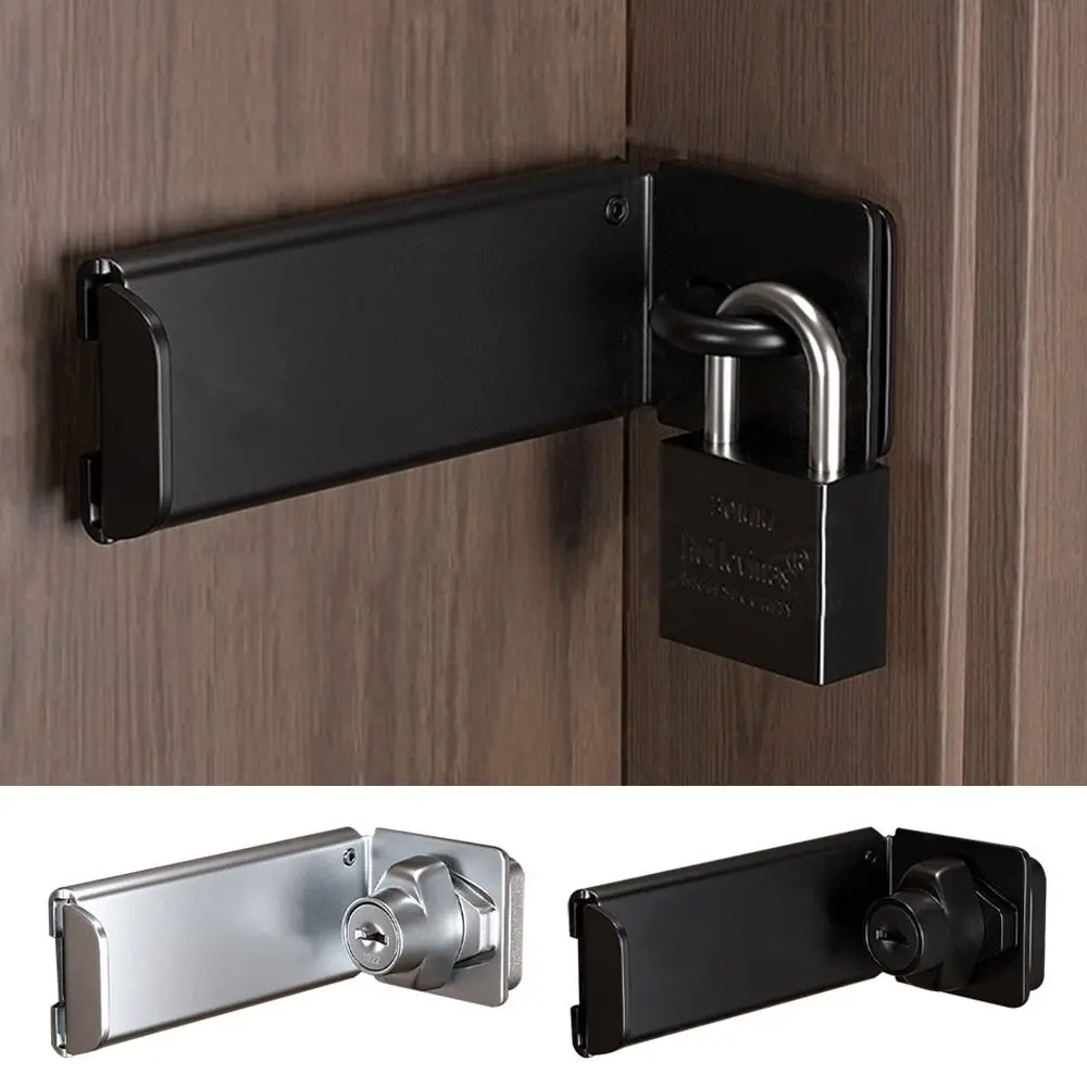 New Stainless Steel Door Clasp Lock Right Angle Anti-theft Padlock Hasp Burglar-proof 90 Degree Gate Latch Door