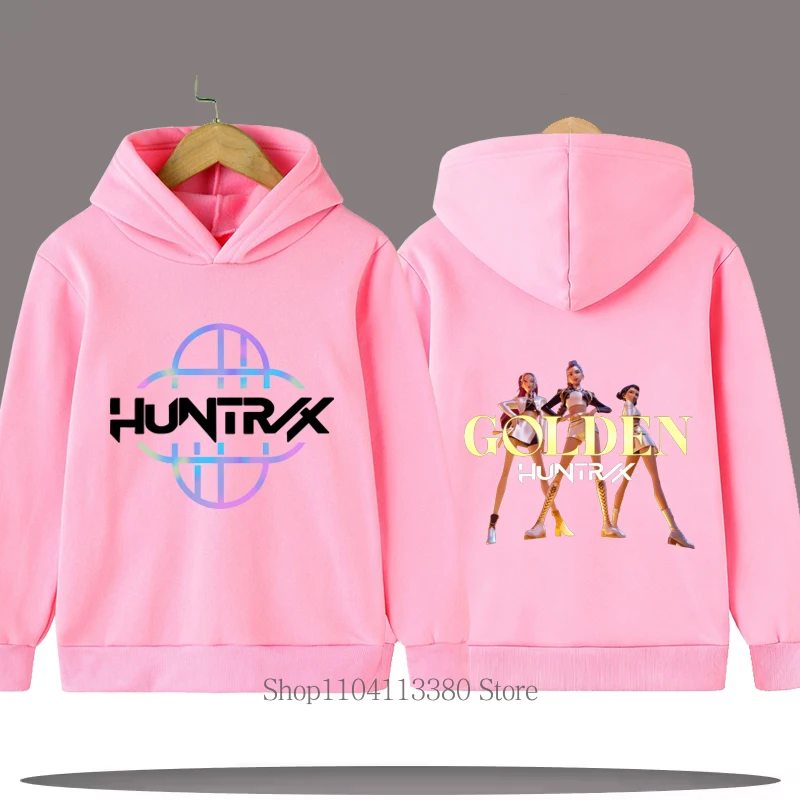 KPop الذهبي الجرافيك طباعة الأطفال هوديس خريف شتاء الفتيات الفتيان أزياء عارضة مضحك كم طويل قمم الصوف الاطفال بلوزات