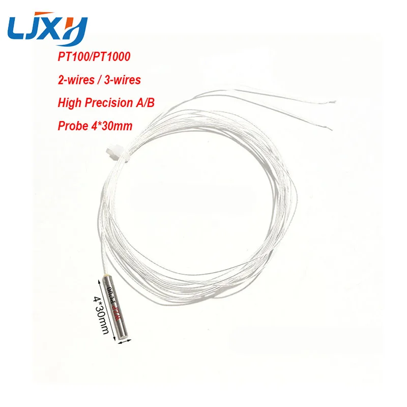 LJXH PT100 Type Precision A/B Grade High Accuracy Temperature Sensor Probe Seamless Tubing 0.5M/1M/1.5M/2M Extension Cable