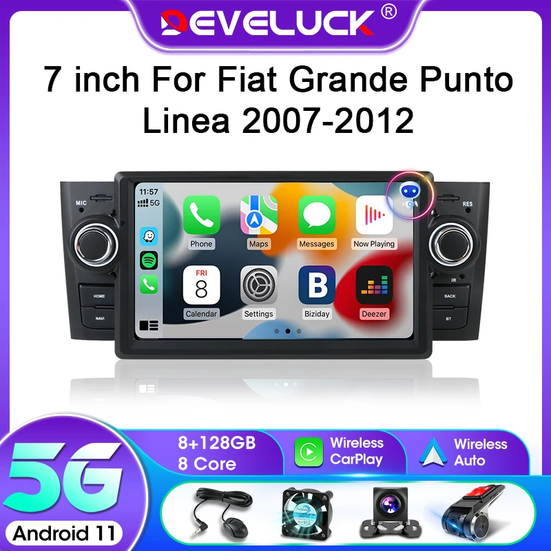 

Develuck 2Din Android Car Radio For Fiat Grande Punto Linea 2007 - 2012 multimedia Player GPS Carplay Auto Navigation DVD Screen