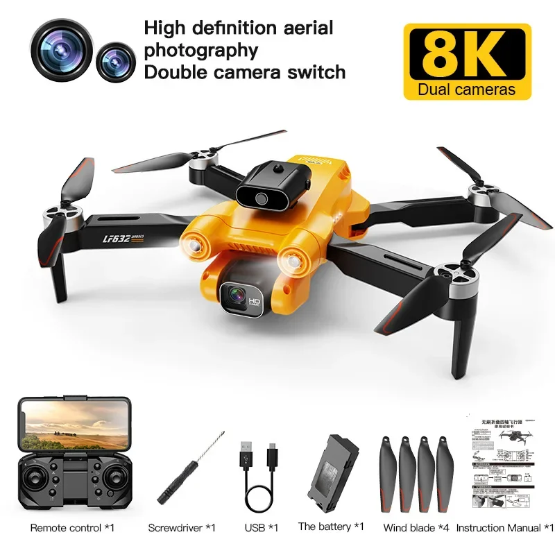 LF632 Drones Professional 8K Camera HD Optical Flow Dual Camera Lens Infrared Obstacle Avoidance drone profissional brushless