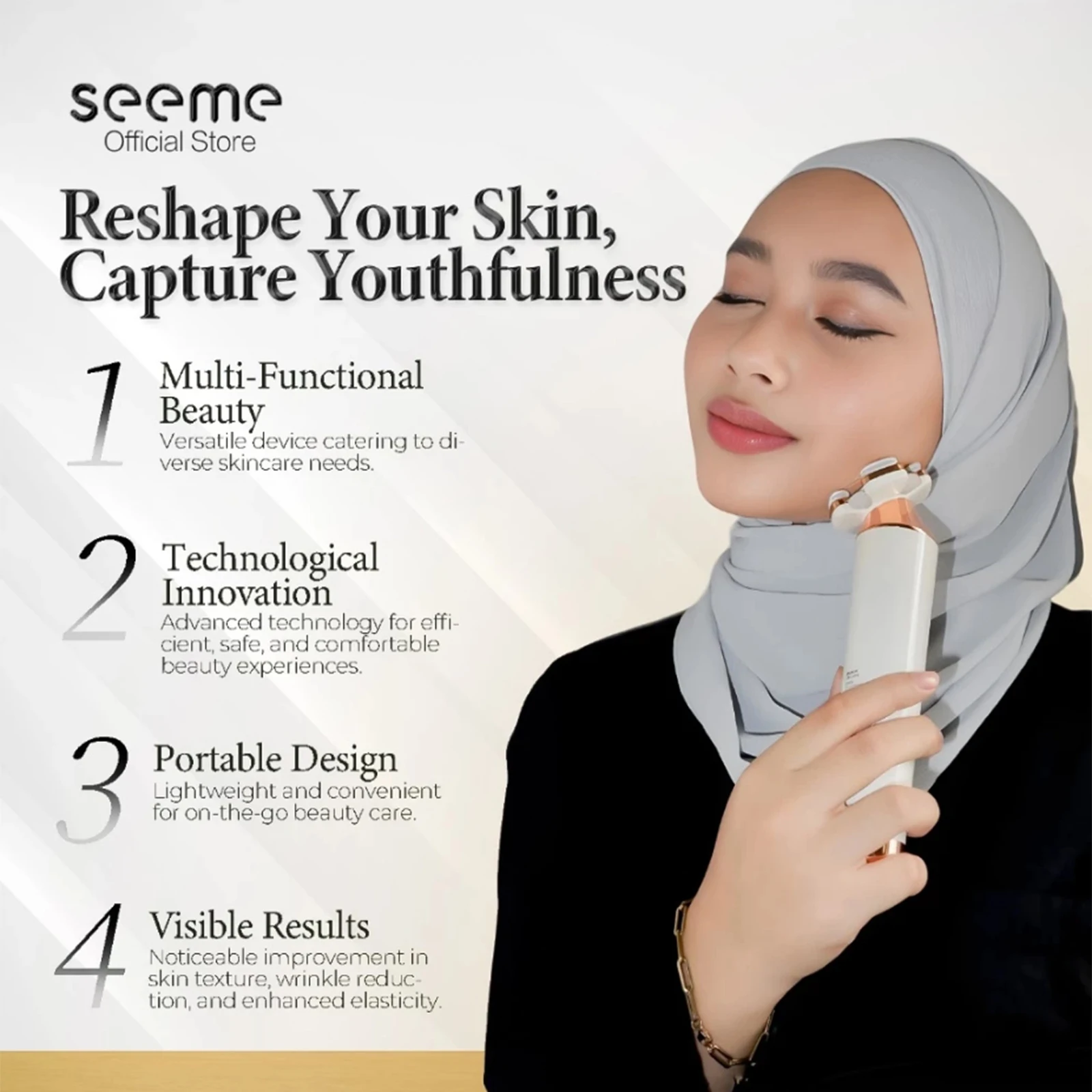 Seeme Skin Face Beauty Device Gezichtsmassage Lift en aanscherping Multifunctioneel