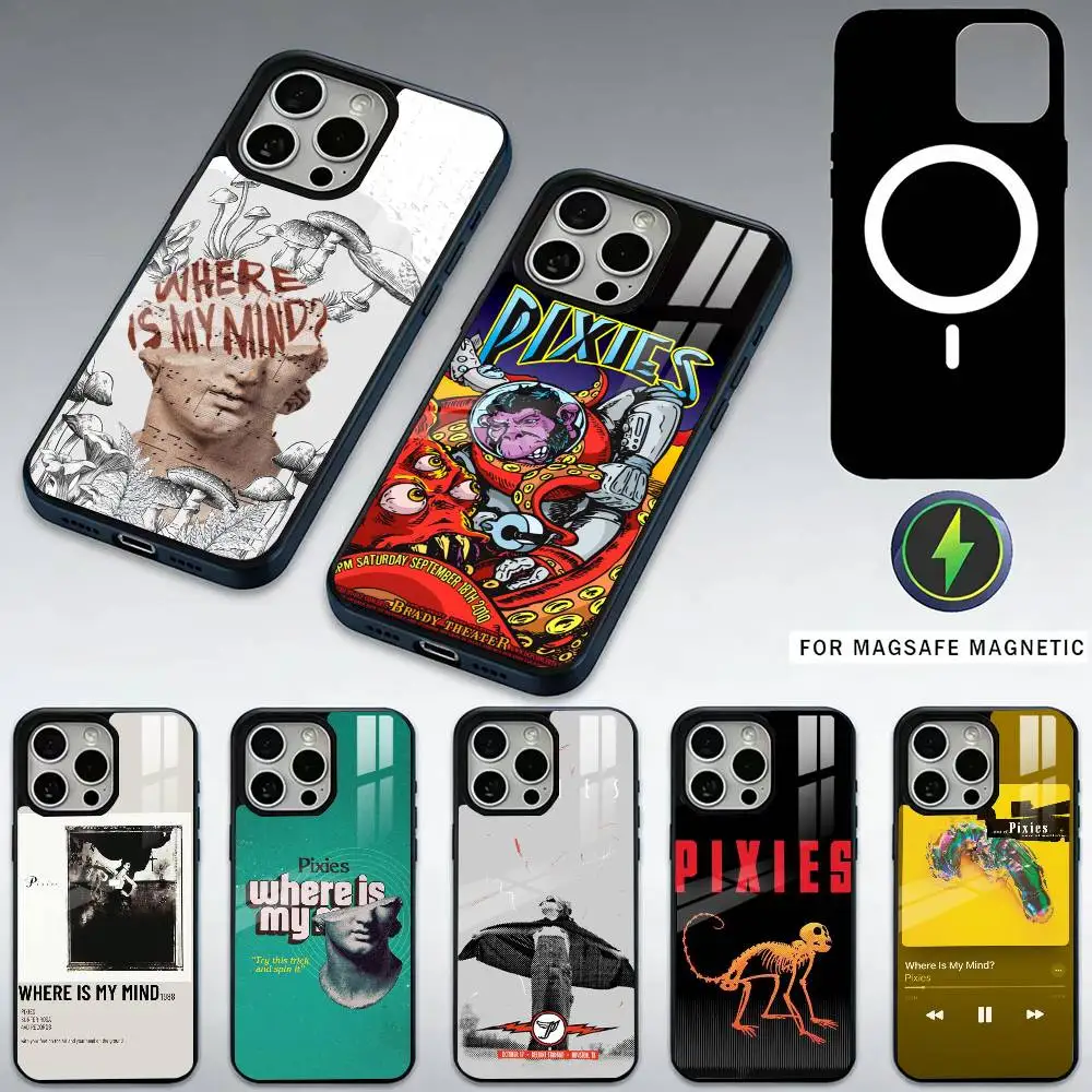 

Band P-Pixies Phone Case For iPhone17,16,15,14,13,12,11 Plus,Pro Max Magnetic For Magsafe Wireless Charging