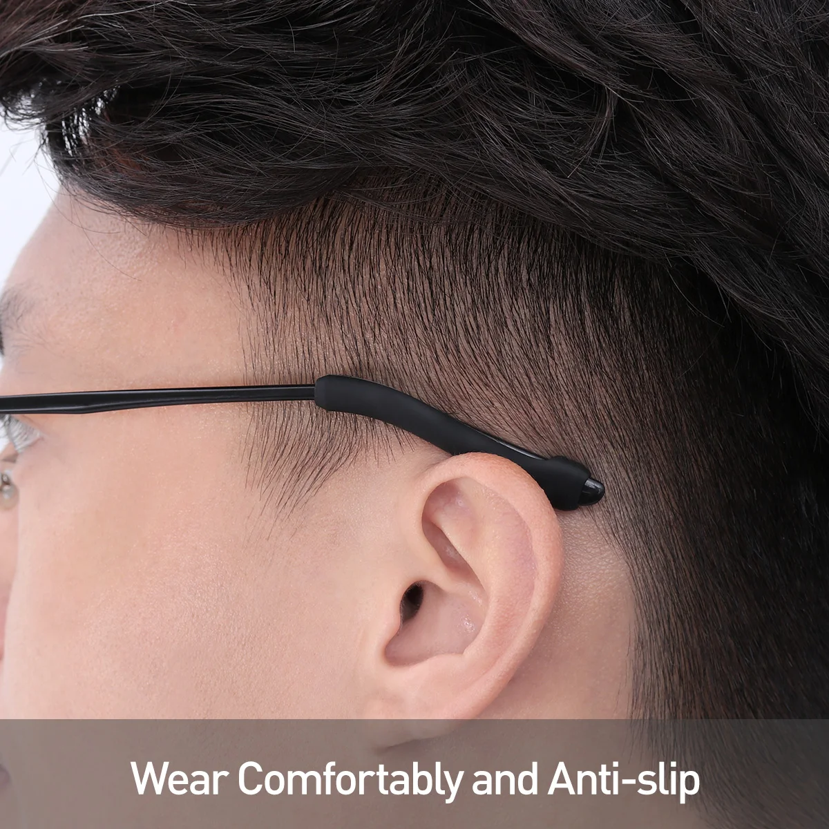 

5 Pcs Silicone Ear Hooks 55mm Length 7mm Diameter Non Eyeglasses Accessories for Sports Daily Use All Glasses Fit