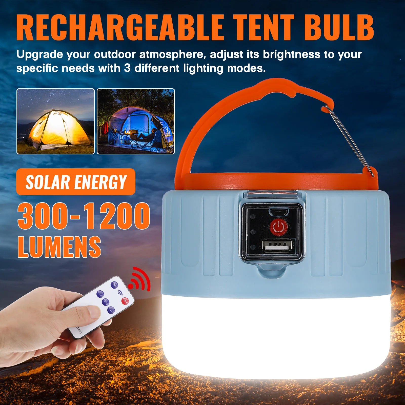 Solar Tent Light Rechargeable Camping Lantern Portable Usb Solar Powered Outdoor Emergency Led Lamp Garden Hiking Climbing