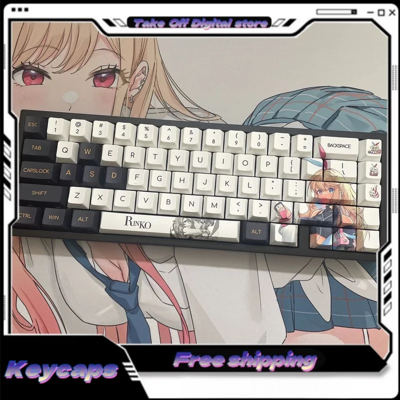 Creative Keycaps Anime Theme Pbt Material Original Factory Height Thermal Sublimation Process Tablet Laptop Keyboard Keycaps